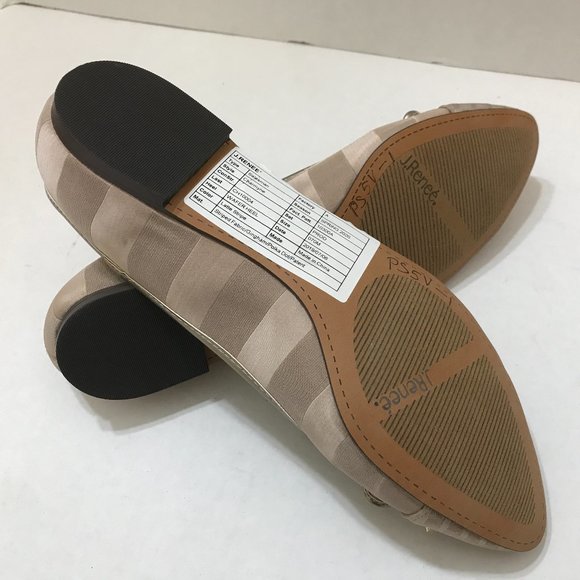 J.Renee’ Striped Fabric Almond Toe Flat w/ Bow - Picture 3 of 5
